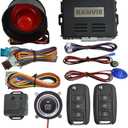 BANVIE Car Alarm System with Remote Start kit & Push to Engine Start Stop Button (2.with siren)