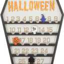 BESPORTBLE Halloween Countdown Calendar Wooden Coffin Shape 3D Advent Calendar Indoor Halloween Decor Party Decorations Holiday Countdown