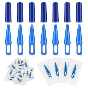 TrelaCo 30 Sets Catheter Plugs Tube Tip Protector Cap Individually Package Adapter Catheter Supplies, Blue