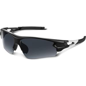 BEACOOL Polarized Sports Sunglasses for Men Women Youth Baseball Fishing Cycling Running Golf Motorcycle Tac Glasses UV400 (Matte Black)