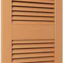 14 1/2"W x 39"H Lifetime Vinyl, Standard Cathedral Top Center Mullion, Open Louver Shutters, w/Installation Shutter-Lok's & Matching Screws (Per Pair), Treated Cedar