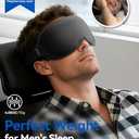 Travel Essentials Blackout Sleep Mask for Men Women: Weighted Designed 3D Zero Eye Pressure Soft - for Long Flight, Car Trip, Office Nap, Bedroom, Apartment - Rest and Relaxation Gifts