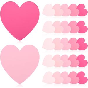 150 Pcs Heart Index Cards - Pink, 3x3 Colored Note Cards for School, Learning, Office, Games