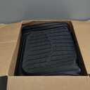 Motor Trend Flex Tough 4-Piece Heavy Duty Floor Mats for Cars Trucks SUVs, Automotive Floor Mats Car Mats Full Set Front, Rear & Cargo, Trim-To-Fit Semi-Custom Deep Dish All Weather Rubber Mats - Black (Medium)