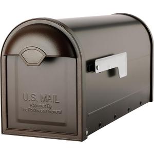 Architectural Mailboxes 8830RZ-10 Winston Post Mount Mailbox, Rubbed Bronze