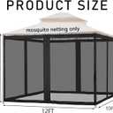 10' x 12' Gazebo Universal Replacement Mosquito Netting，Mosquito Netting 4-Panel