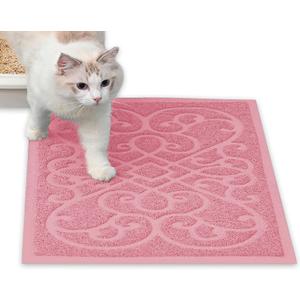 PetLike Cat Litter Box Mat, Thick Kitty Litter Trapping Mat, Durable,Waterproof &Washable with Non-Slip Backing, Soft on Kitty Paws and Easy to Clean, BPA Free
