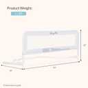 Dream On Me Lightweight Mesh Security Adjustable Bed Rail Double Pack with Breathable Mesh Fabric in White, 2 Count (Pack of 1)