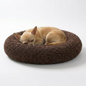 Muddy Mat Cloud K-9 Bed for Dogs & Cats, Soft & Relaxing Donut Dog Bed, Chenille Material, Removable Cover, Washable & Dryer Safe Brown Small(25'x25')