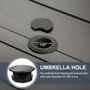 Patio Table Umbrella Hole Ring Plug Cap Set for 2.3" to 2.5" Large Table Holes, Parasol Table Hole Cover Insert Perfect for Outdoor Patio Cast Aluminum Metal Slat Dining Tables Black (1 Pack)
