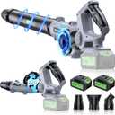 Electric Leaf Blower Cordless, 900,000 RPM, 2 x 4.0Ah Batteries & Charger, Handheld Leaf Blowers for Lawn Care, 5 Speed Mode, Portable Lightweight Grass Blower for Yard, Patio Use(Dark Blue)