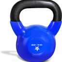 Vinyl Coated Cast Iron Strength Training Kettlebells for Home Gym Exercises, Fitness, Full Body Workout Equipment, Push Ups, and Grip Strength, H. 40LB - Dark Blue Vinyl Coated