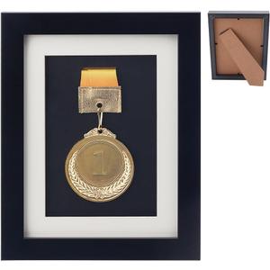 FINGERINSPIRE Medal Display Case Display Single Medal Wooden Single Medal Display Frame 9x7 inch Perfect Medal Display for Marathon Swimming Football All Sports Box for Sports Medal Display