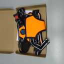 PHOEPET No Pull Dog Harness Medium Reflective Front Clip Vest with Handle,Adjustable 2 Metal Rings 3 Buckles,[Easy to Put on & Take Off](M, Orange)