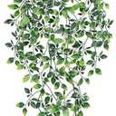 Der Rose 34'' Fake Hanging Plants Artificial Potted Plants Indoor and Outdoor for Office Living Room Bathroom Wall Shelf Decor (1Pack)