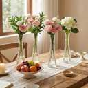 Glass Bud Vases Bulk 12 Pcs - Clear Water Ripple Wedding Centerpiece Vases, Small Flower Vases for Table Decor, Party Events & Home Decor