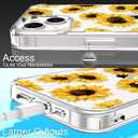 GiiKa for iPhone 14 Plus Case with Screen Protector, 6.7" Clear Full Body Shockproof Protective Floral Girls Women Hard Case with TPU Bumper Cover Phone Case for iPhone 14 Plus, Sunflowers