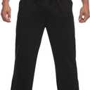 Deyeek Men's Lightweight Sweatpants Open Bottom Sweat Pants for Men Straight Leg Gym Sweatpants Lounge Pants with Pockets (Black)