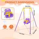 3-in-1 Toddler Swing Set, Foldable Baby Swing Set for Indoor & Outdoor | Heavy Duty Baby Swing with Stand for Ages 6 Months to 10 Years Old, Easy to Assemble and Store (Purple)