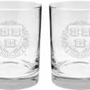 Harvard University 2-Sided Satin Finish Rock or Whiskey Glasses Set of 2