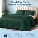 Soft Cooling Comforter, Full/Queen Cooling Blankets for Hot Sleepers, Double-Sided All-Season Cold Breathable Lightweight Blanket for Night Sweats, Dark Green, 90''x90''