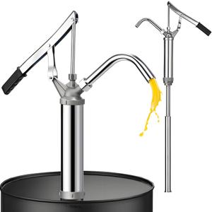 Lever Action Barrel Pump, 5-55 Gallon Heavy Duty Drum Pump with Telescoping Suction Tube, Multi-Purpose Liquid Oil Manual Hand Transfer Pumps for Motor Oil, Lubricants
