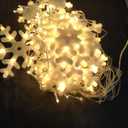 Brightown Snowflake Christmas Lights,20Ft 228 LED Icicle Lights for Outside with 24 Drops, Connectable Curtain String Light for Indoor Outdoor House Eaves Window Porch Tree Holiday Decor, Warm White