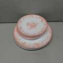 Trendables Disposable Plates For Party Supplies | Pink Floral Plastic Plates For Wedding 40 Pcs - 20 X 8 & 20 X 10 Dinner Plate Sets | Floral Plate Set Disposable Plastic Dinnerware Sets