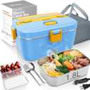100W Heated Lunch Boxes for Adults 12V 24V 110V-230V Electric Lunch Box Food Heater for Car/Truck Portable Food Heating Boxes with 1.8L 304 SS Containe