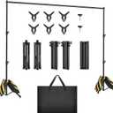 Backdrop Stand 10x7.5ft, Height Adjustable and Width Adjustable Backdrop Stand, Back Drop Stand for Balloon Arch, Photo, Parties