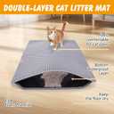 Double Layer Cat Litter Mat, 30x24 Inch Waterproof Litters Box Mat, Non-Slip Cat Mat for Litter Box