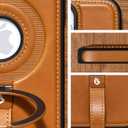 Butaiga for iPhone 16 Pro Max Leather Case with Stand, Anti-Slip Grip Ring, Fits for MagSafe (Brown, iPhone 16 Pro Max)