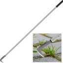 BARAYSTUS Crack Weeder, Stainless Steel Manual Crevice Weeding Tool, Long Handle Weed Grabber Remover, L-Shaped Manual Weeder Puller, Durable Crevice Weeding Tool for Sidewalk Garden Patio Lawn
