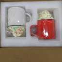 Nefelibata Christmas Tiered Tray Decor with Faux Whipped Cream Mug Toppers Winter Holidays Gifts for Woman Xmas Peppermint Gingerbread ManTable Centerpieces Ceramic Mini Coffee Mugs Decoration