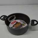 GoodCook Everyday Nonstick Dutch Oven with Lid, 4.7 Quart, Black, Aluminum Base for Even Heating, Tempered Glass Lid, Ergonomic Flame Guard Handles, Easy to Clean, Ideal for Soups and Stews