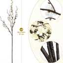 4 Pcs 38.2inch Artificial Plum Blossom Flowers Faux Cherry Blossom Stems Silk Plum Blossom Branches Long Stems for Home Wedding Table Vase Arrangements Decor (White)