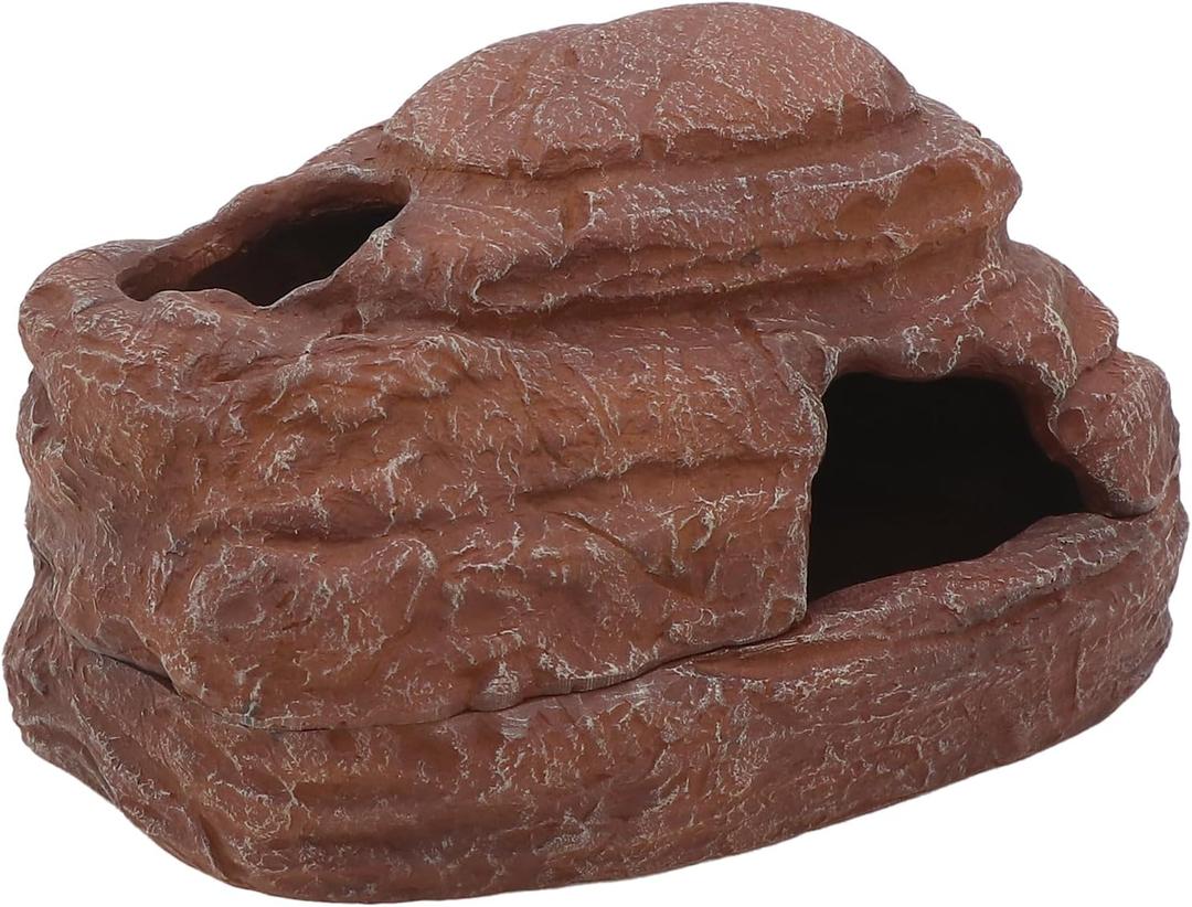AQUA KT Reptile Hide and Cave Hideout for Leopard Crested Gecko Ball Python Lizard Bearded Dragon Snake Amphibians Hiding Place Terrarium Habitat Decoration
