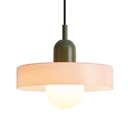 GloMuse Mid Century Modern Pendant Light Glass Light Fixture Living Room Hanging Light Living Room Pink