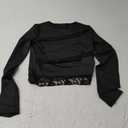 Women Long Sleeve Lace Trim Top Patchwork Slim Fit Shirt Tee Y2K Going Out Crop Top(A-Patchwork Lace Trim Black Top,S