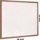 24'' x 36'' Large Linen Bulletin Board, Cork Board for Walls, Walnut Wood Style Frame, Vision Board, Pin Wood, Ideal for Shool, Home and Office