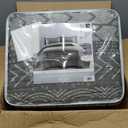 Lush Decor Hygge Geo Pattern Striped 3 Piece Quilt Bedding Set, King, Charcoal