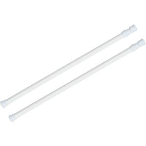 KXLife 2 Pack Spring Tension Curtain Rod for Window 28 to 48 Inch, Adjustable Expandable Small Curtain Tension Rods No Drill for Kitchen, Bathroom, Doorway, Cupboard(White)
