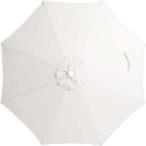 JEAREY 9 ft Patio Umbrella Replacement Canopy for 8 Ribs, Table Market Yard Umbrella Replacement Top Cover-Creamy White (Canopy Only)