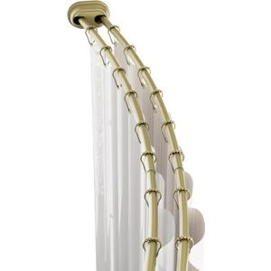 Zenna Home Double Curved Tension Shower Curtain Rod, No Drilling, Adjustable 50 to 72 Inches, Easy to Install Double Shower Rod, Rustproof, Gold