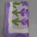 Boao Lavender Purple Bath Mat Floral Tufted Bathroom Rug Lilac Spring Flowers Non Slip Soft Absorbent Lavender Bathroom Decor Accessories for Bedroom Kitchen Floor Tub Shower Sink, 24 x 16 Inches