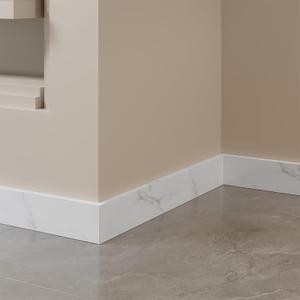 Yutianli Peel and Stick Wall Baseboard Molding Trim 6-Pack of 39.5"x 3.2" Marble Pattern PVC Wall Base Moulding Trim Self Adhesive Ceiling Molding Trim