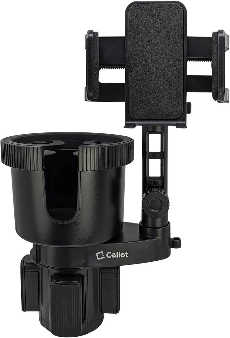 Cellet Car Cup Holder Phone Mount, Phone Holder Mount Cradle Universal Adjustable Compatible for All Smartphones Apple iPhone, Samsung Galaxy Note, LG, Moto Google Pixel (Extra Cup)