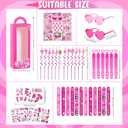 120 pcs Pink Party Favors Pink Toy Gift Goodie Bag Stuffer Filler Makeup Party Decorations for Kids Girls Birthday Party Decoration Supplies-12Guests