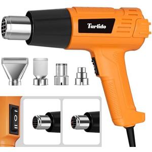 Tarlido Heat Gun 1500W 572°F-932°F(300°C-500°C) Fast Heating Heavy Duty Hot Air Gun Kit Variable Temperature Control Overheat Protection with 4 Nozzles for Crafts, Shrinking Pvc, StrippingPaint ﻿