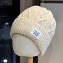 Womens Winter Knitted Beanie Hat Knit Warm Fleece Lined Beanie Knit Chunky Womens Snow Cap (Beige)